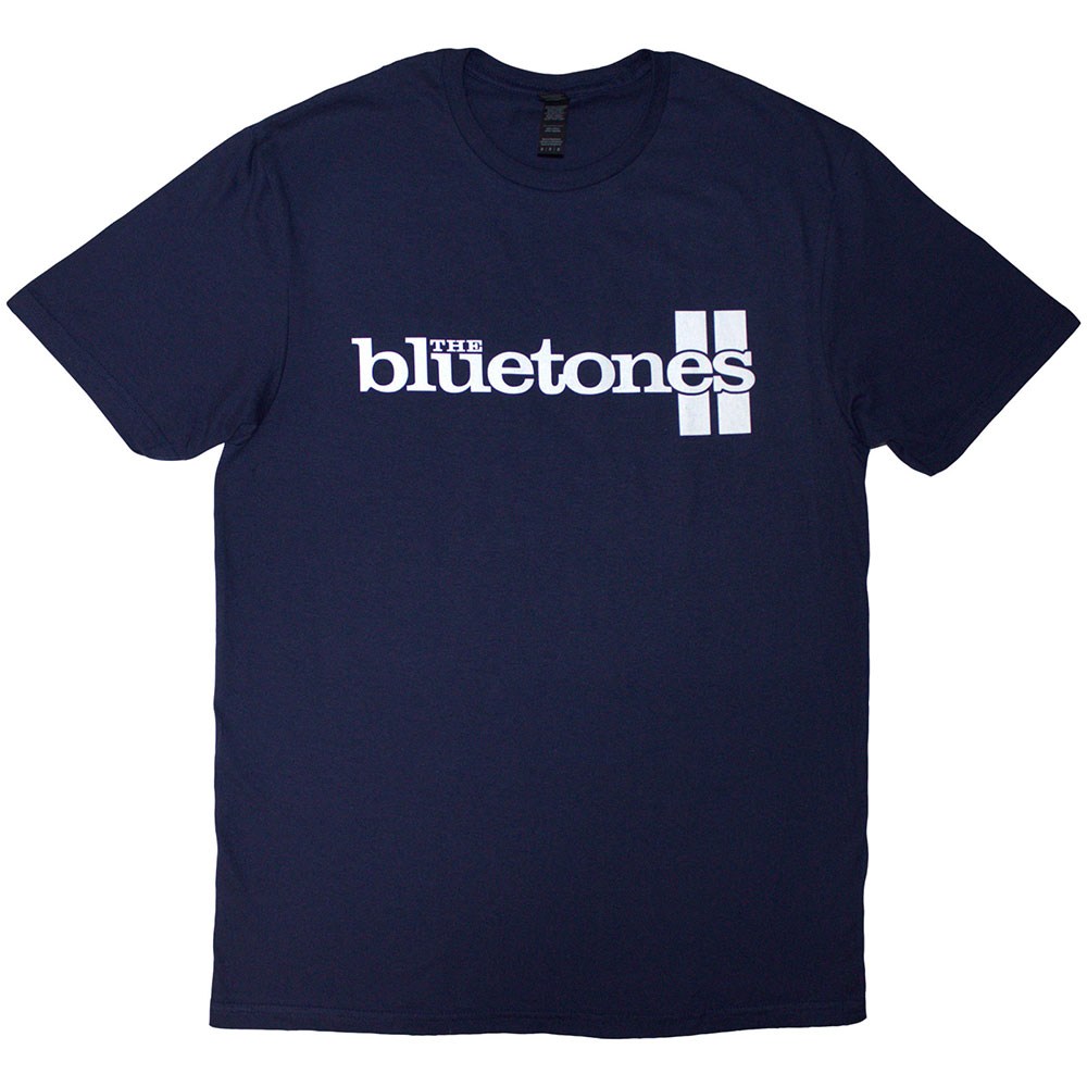 The Bluetones - Stripe Logo Heren Tshirt - Donkerblauw